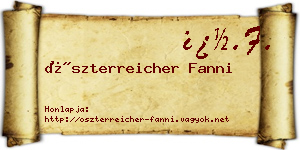 Öszterreicher Fanni névjegykártya